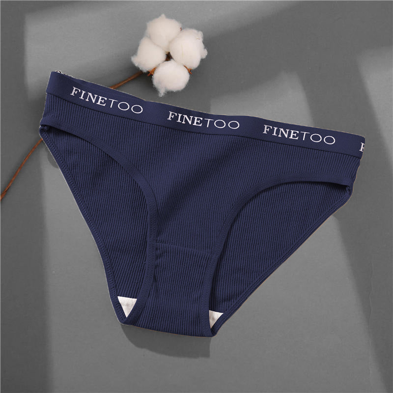 Finetoo 3 Pack Black/Blue/Gray Panties Women's Size Medium
