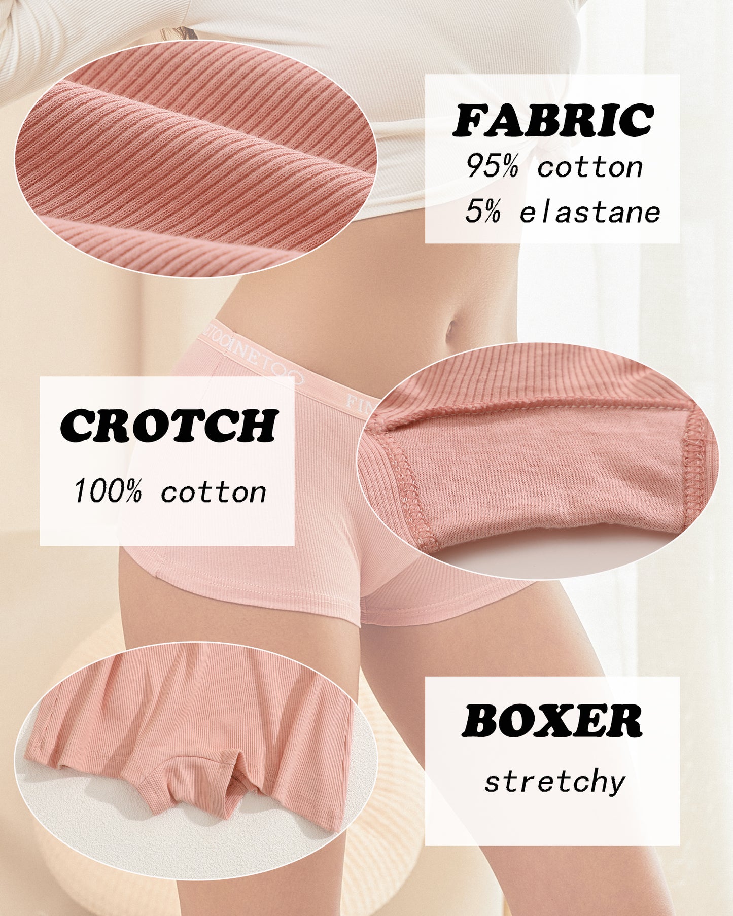 6Pcs Cotton Boxer Briefs