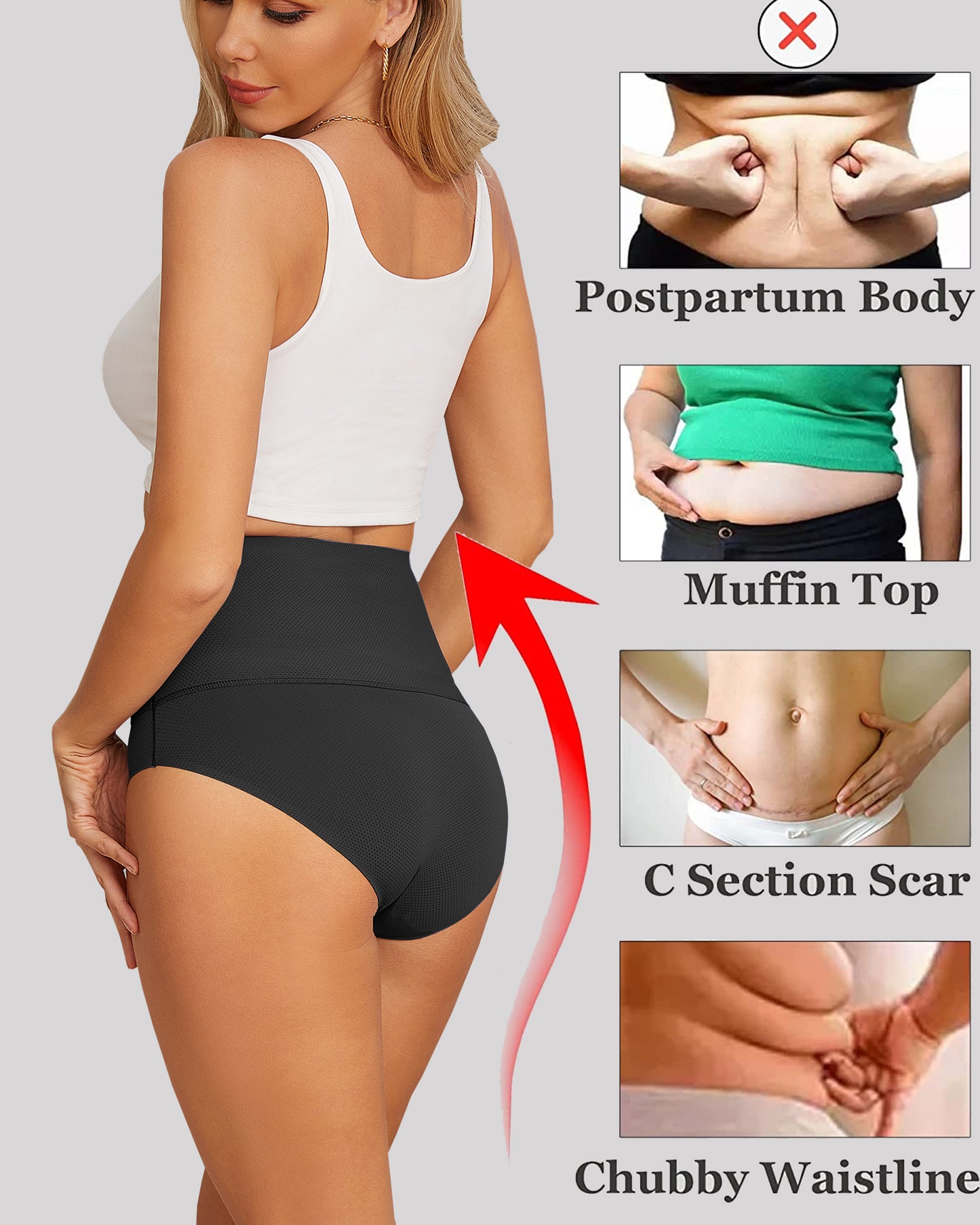 Finetoo 5 Pack Tummy Control Shapewear Underwear for Women