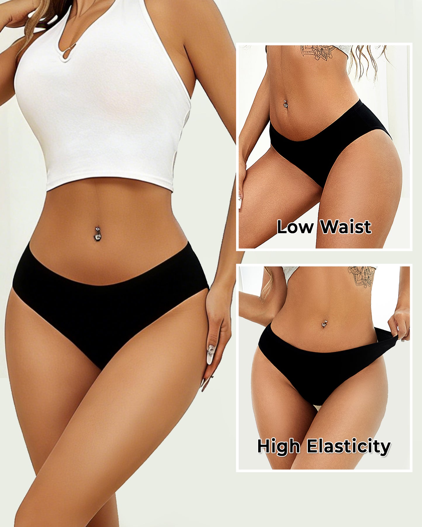 Finetoo 10 Pack Cotton Underwear for Women Hipster Panties Cheeky