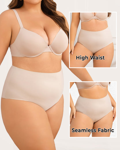 Finetoo 5 Pack High Waisted Seamless Underwear for Women Panties