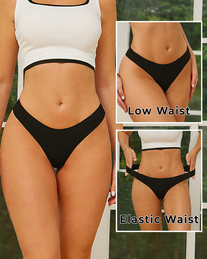 Finetoo 5 pack Cotton Thongs for Women