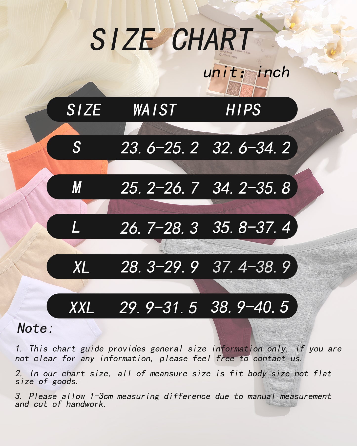 12 Pack Cotton Underwear for Women Thongs