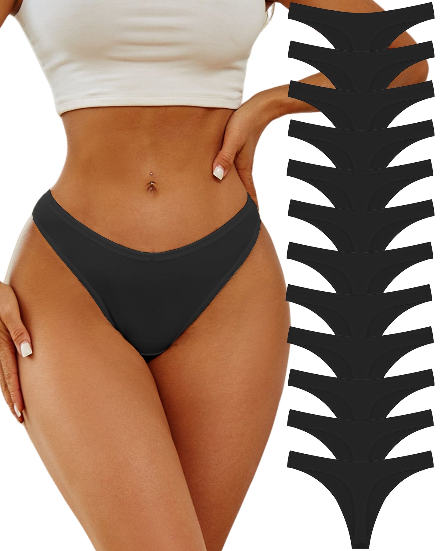 12 Pack Cotton Underwear for Women Thongs