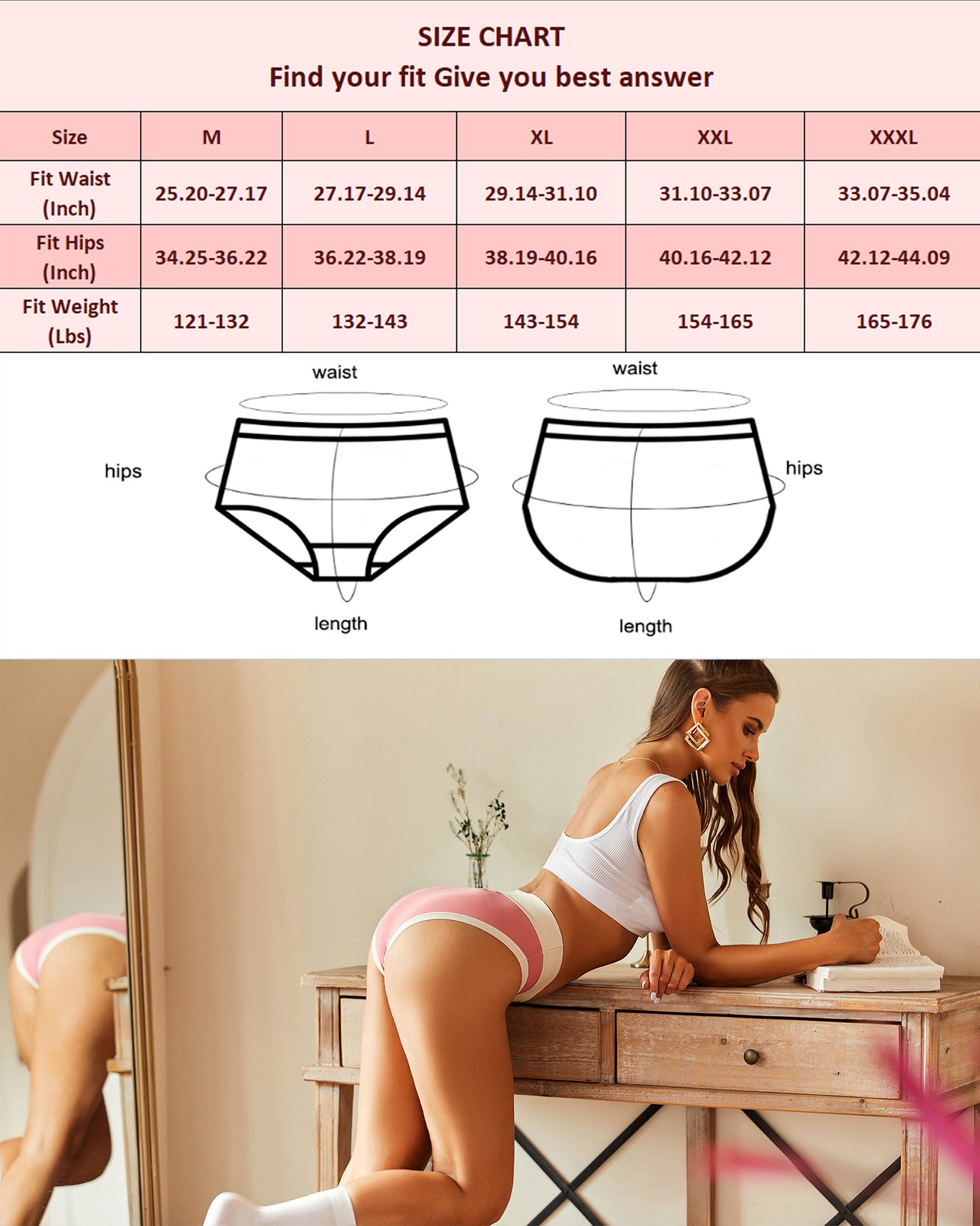 5pack Seamless High Waist Underwear