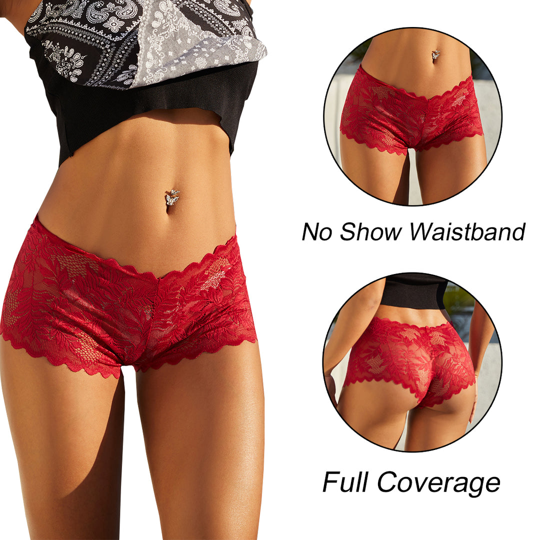 FINETOO 6 Pack Lace Underwear