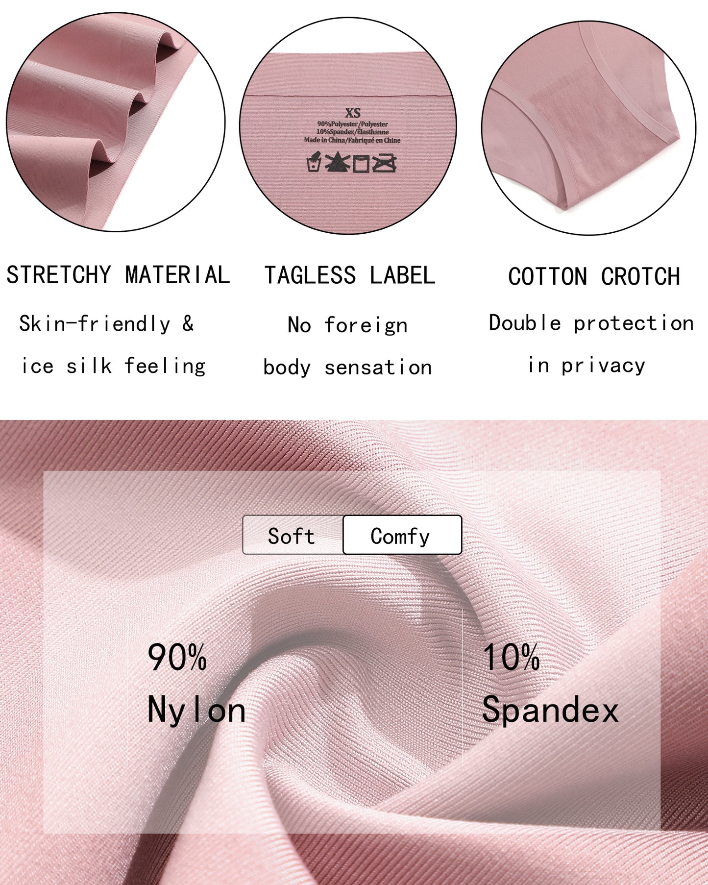 5pack Seamless Bikini Underwear