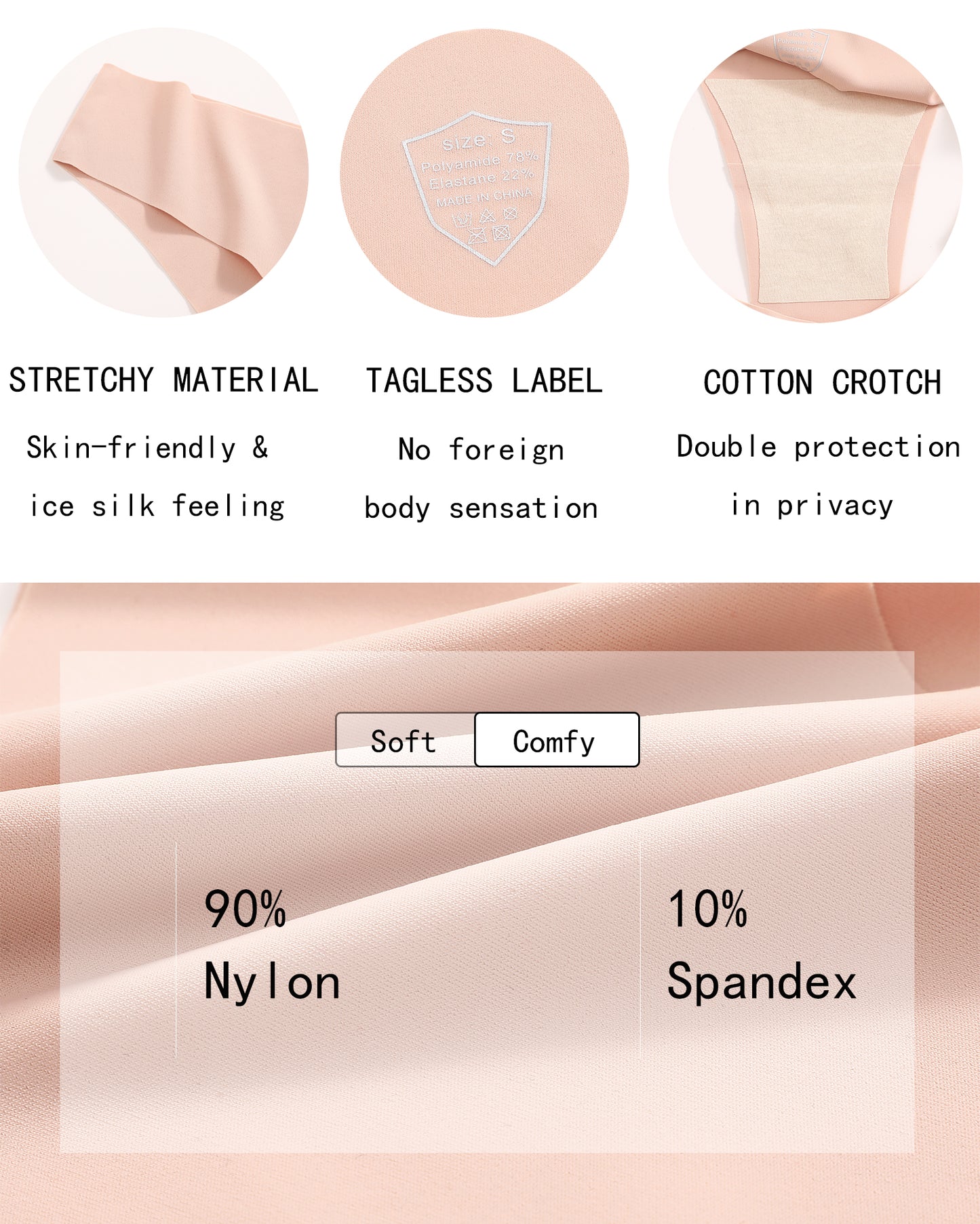 Seamless Underwear for women No Show 7 Pack