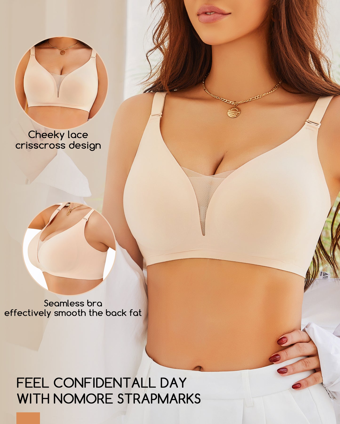 Finetoo Lace Seamless Bras for Women