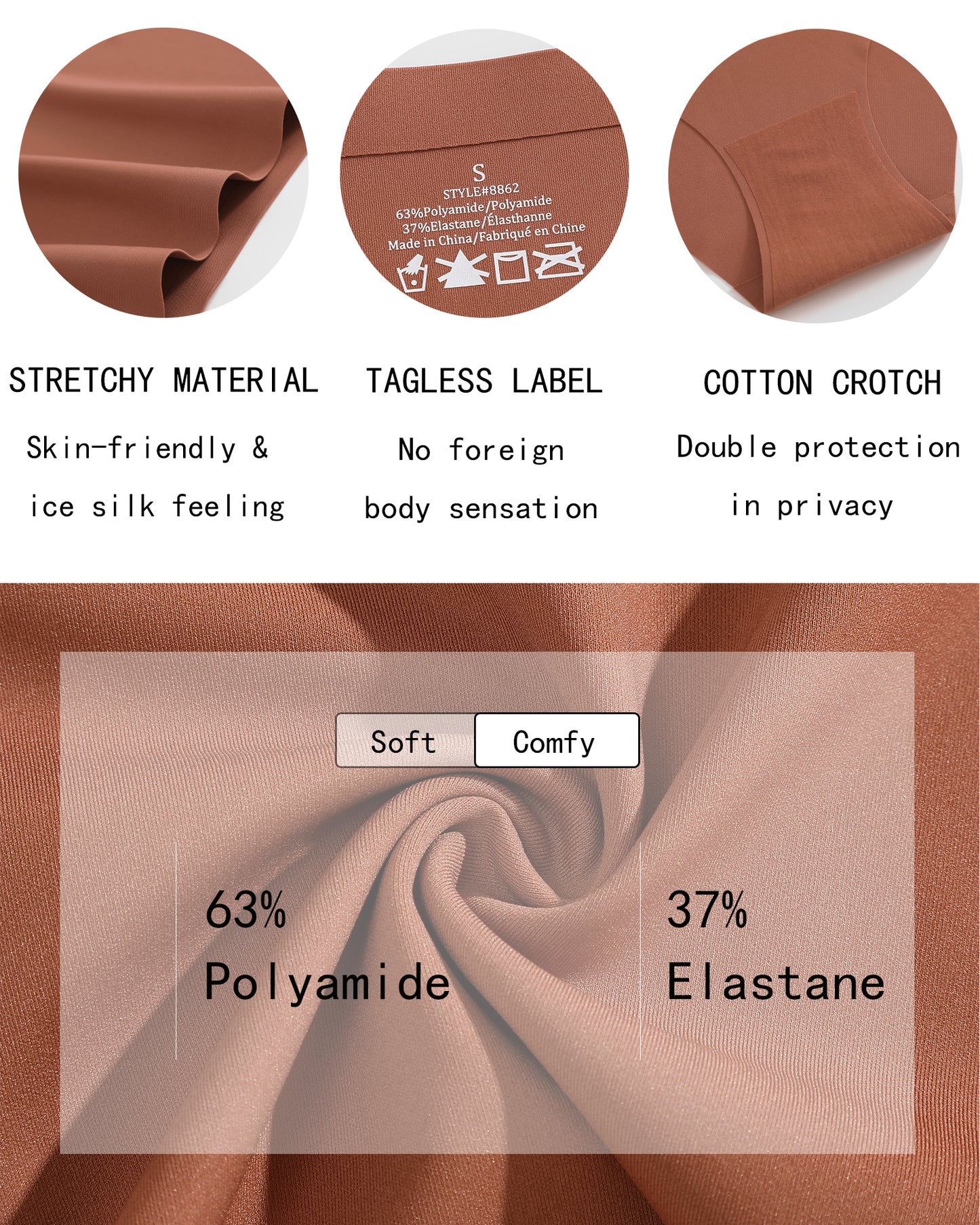 10 Pack Seamless Underwear for Women No Show Panties