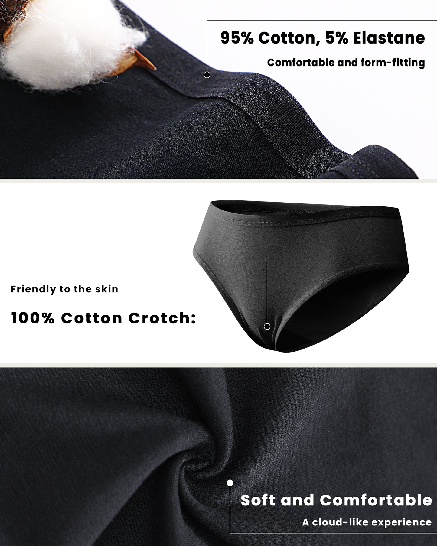 Finetoo 10 Pack Cotton Underwear for Women Hipster Panties Cheeky