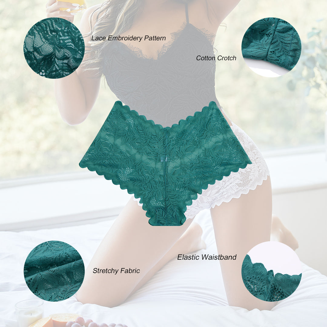 FINETOO 6 Pack Lace Underwear