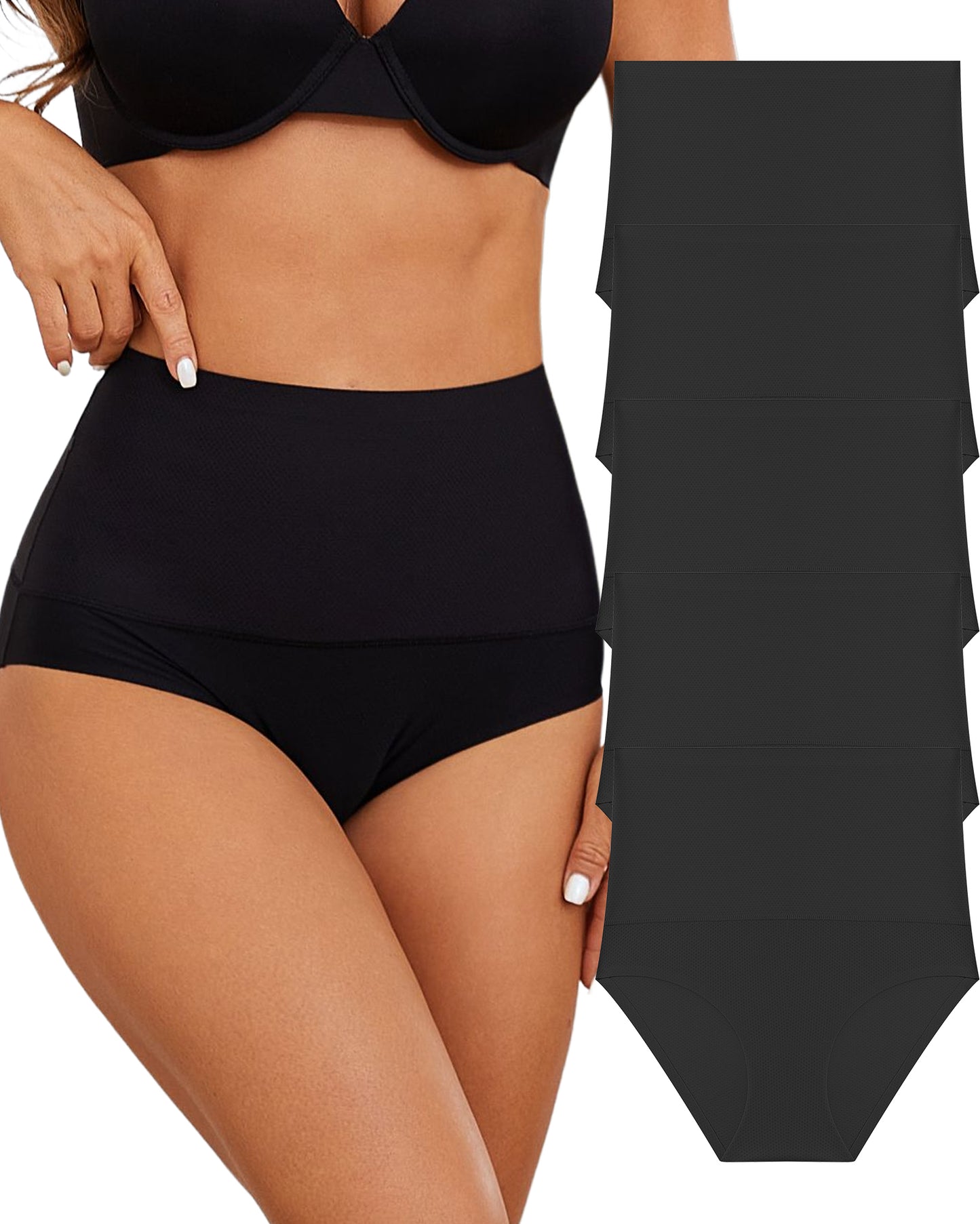 Finetoo 5 Pack Tummy Control Shapewear Underwear for Women