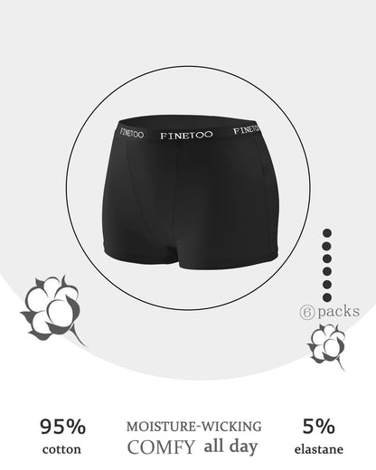 Womens Boyshort Underwear Cotton Boxer Briefs for Ladies Full Coverage BoyShorts Panties 6 Pack