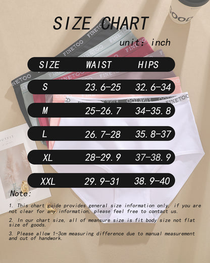 6Pack High Waist Cotton Underwear For Women