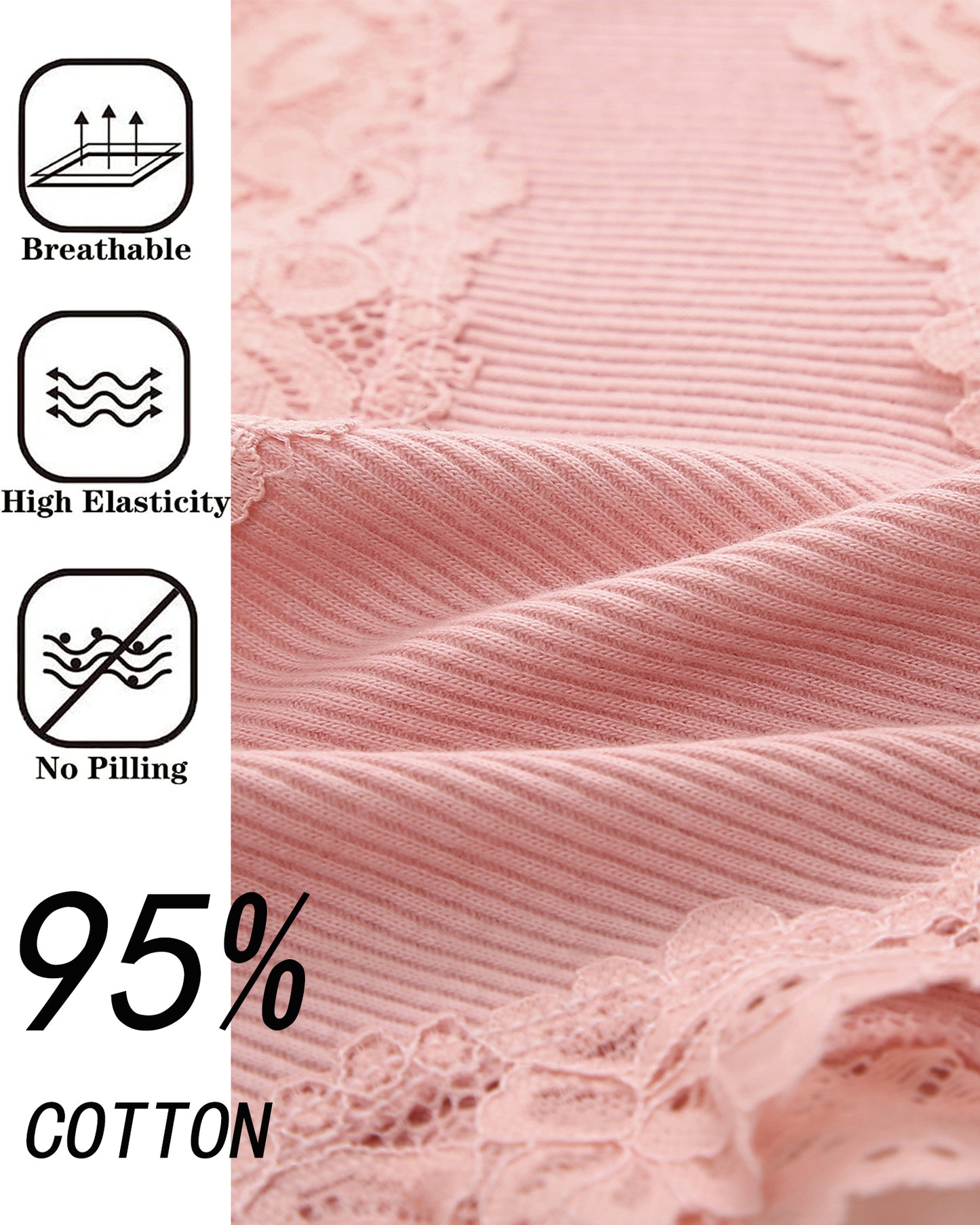 8PCS Cotton Lace Underwear