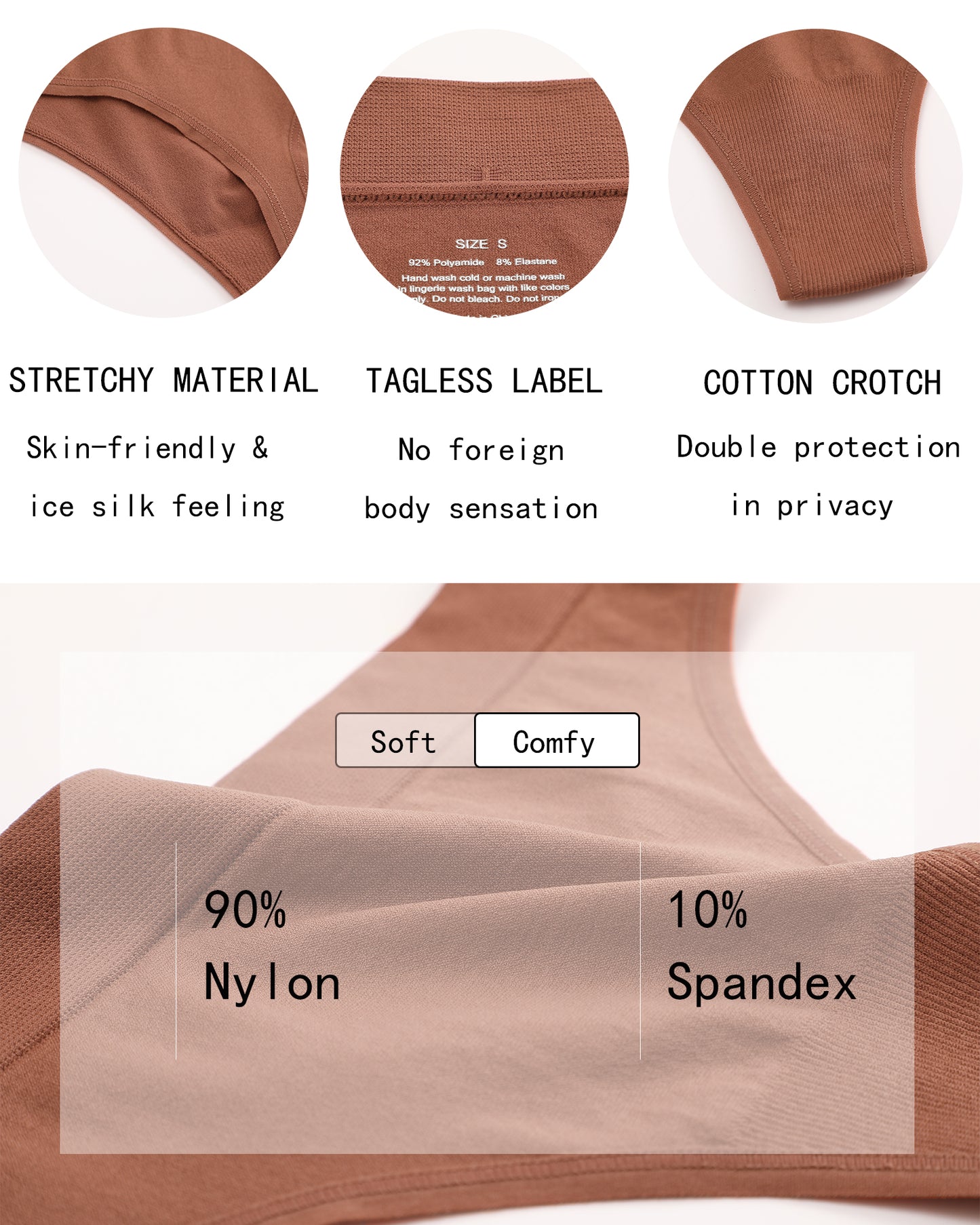 6pcs seamless thongs