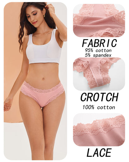 8PCS Cotton Lace Underwear