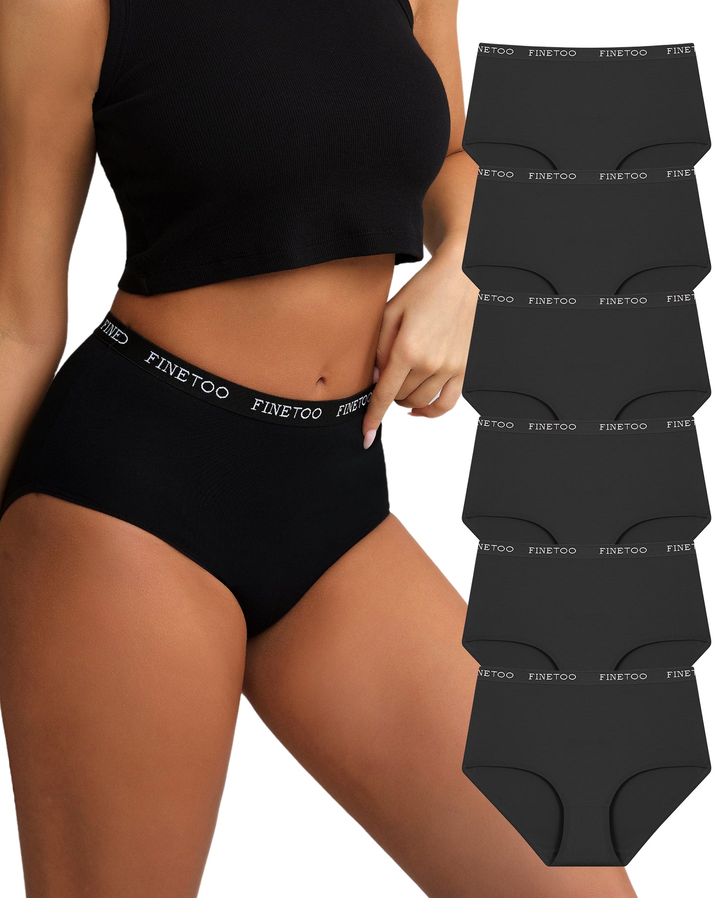 6Pack High Waist Cotton Underwear For Women