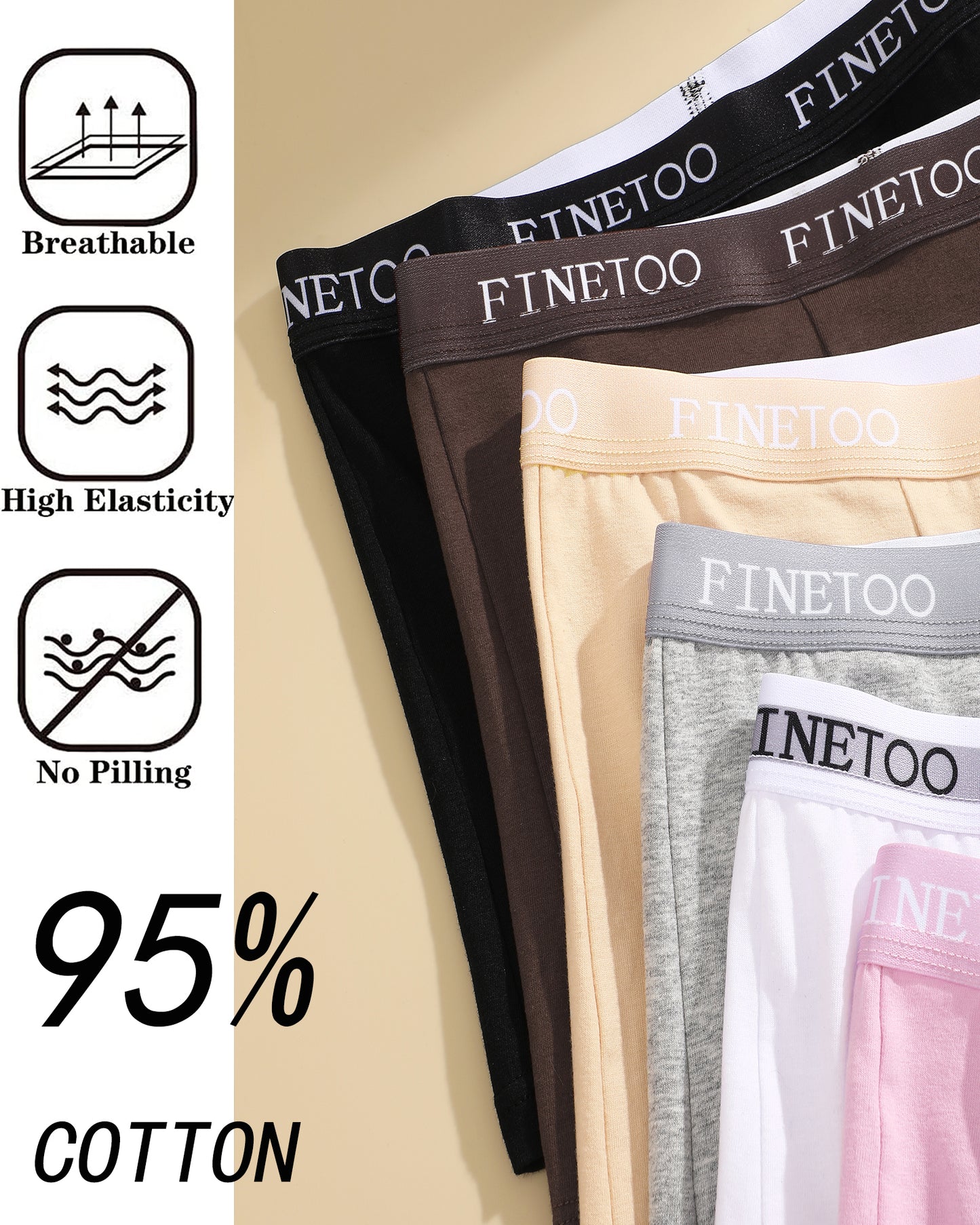 Womens Boyshort Underwear Cotton Boxer Briefs for Ladies Full Coverage BoyShorts Panties 6 Pack