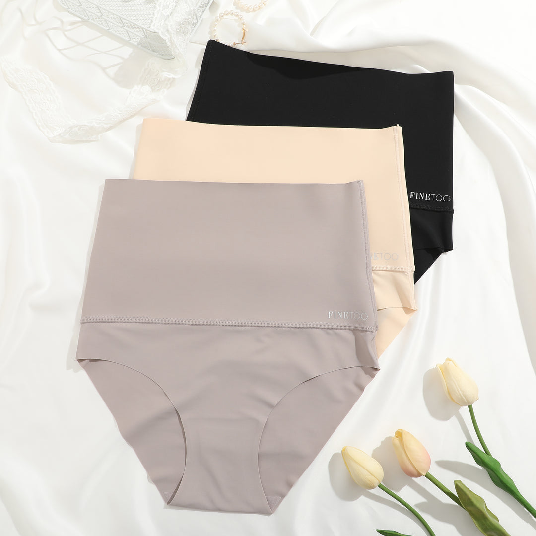 FINETOO Tummy Control Underwear for Women High Waisted Nylon Brief