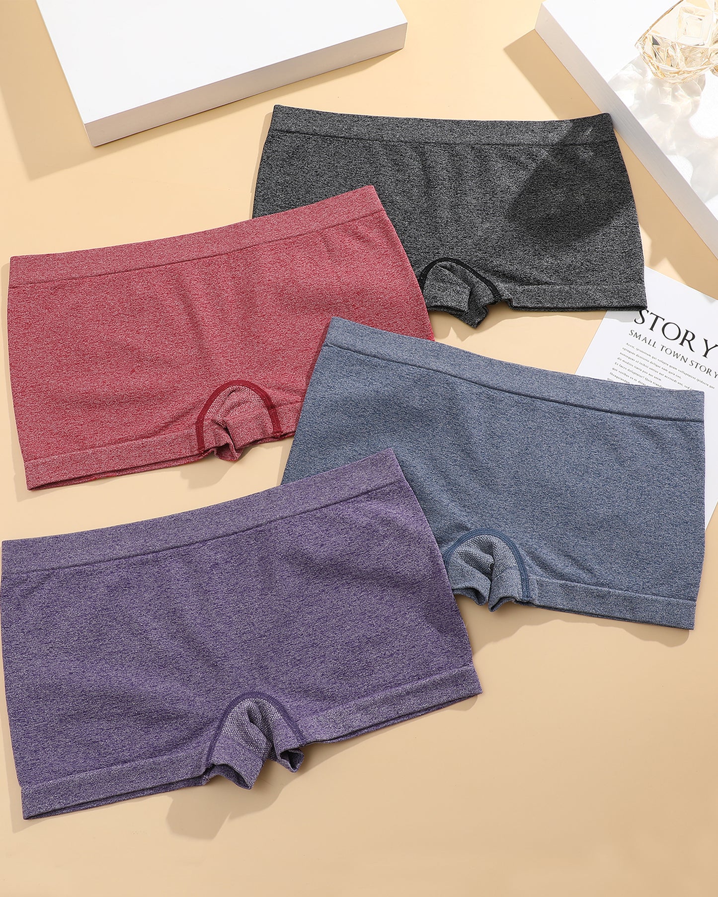 5 Packs Seamless Boyshorts Panties