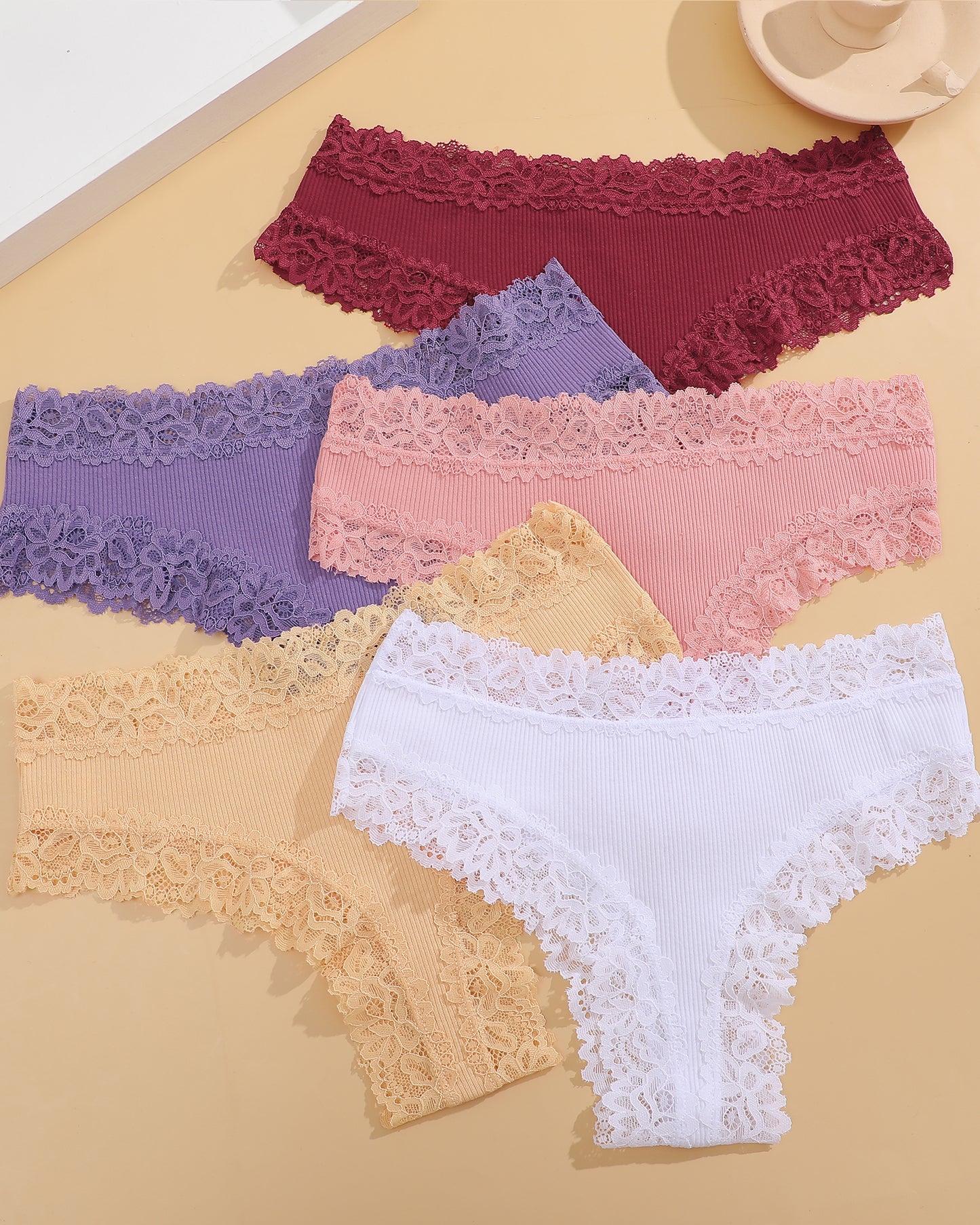 8PCS Cotton Lace Underwear