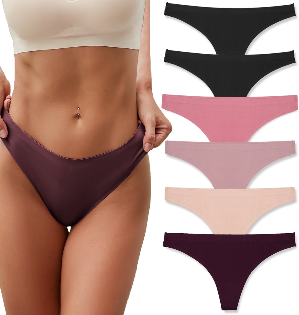 Finetoo 6 Pack Seamless Thongs