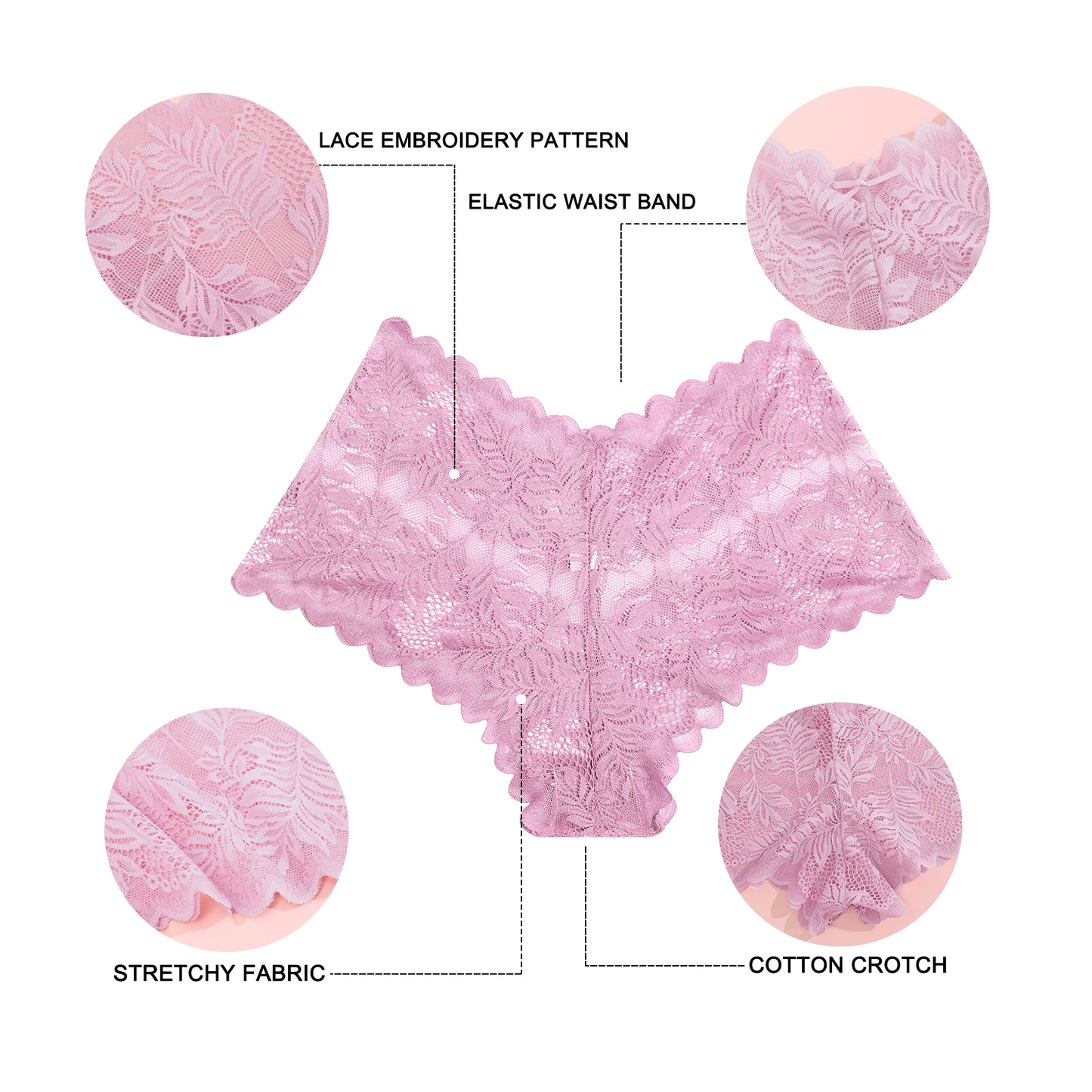6 Pack Lace Underwear For Women