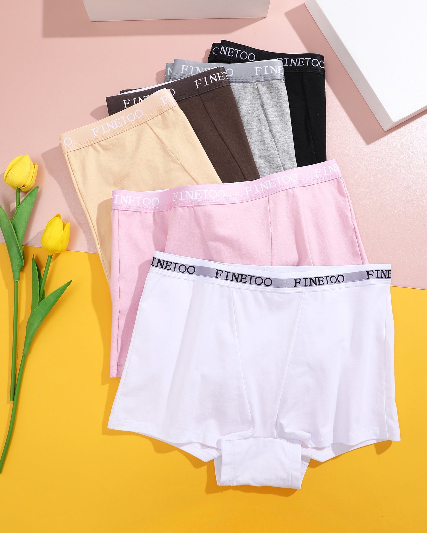 Womens Boyshort Underwear Cotton Boxer Briefs for Ladies Full Coverage BoyShorts Panties 6 Pack