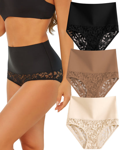 Finetoo 3 Pack Shapewear for Women Tummy Control High Waisted Panties