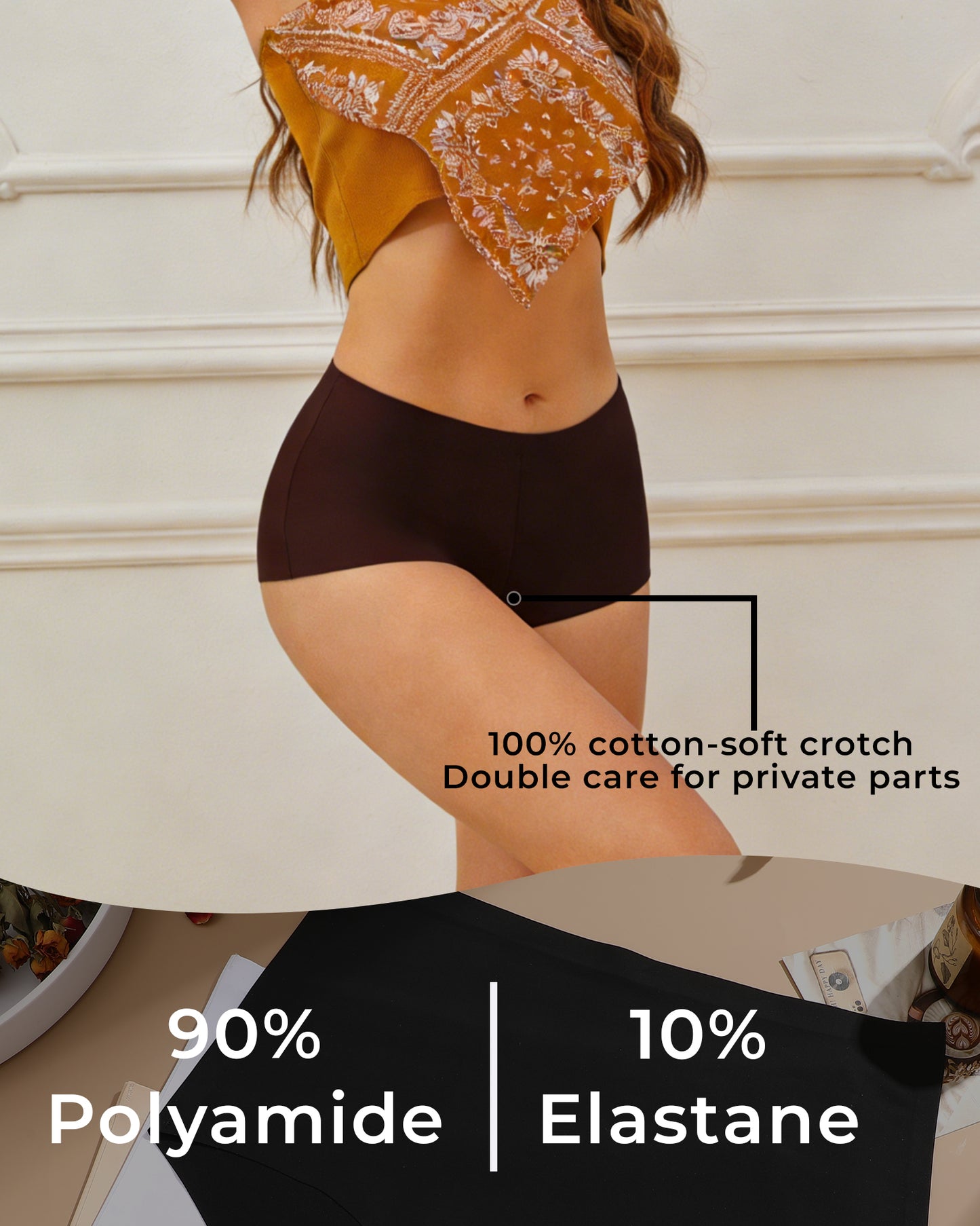 5Pcs Seamless Boy Shorts Underwear for Women