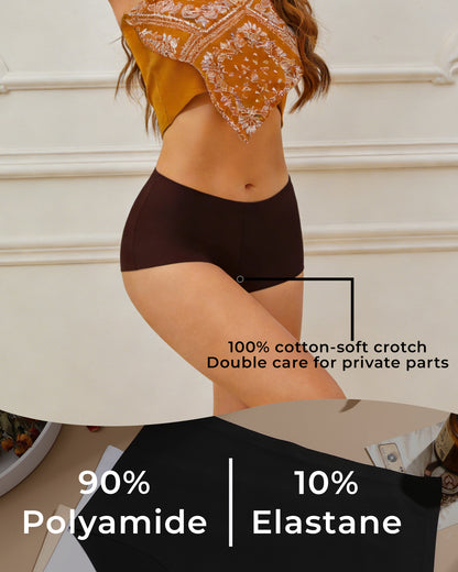 5Pcs Seamless Boy Shorts Underwear for Women