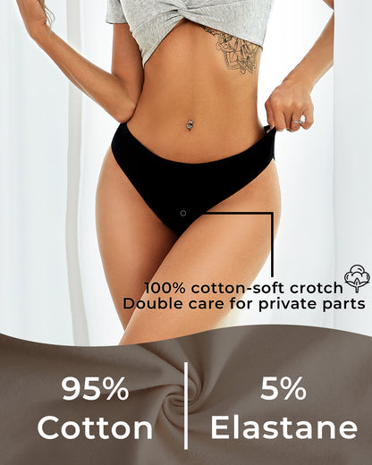 Finetoo 10 Pack Cotton Underwear for Women Hipster Panties Cheeky