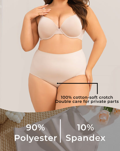 Finetoo 5 Pack High Waisted Seamless Underwear for Women Panties