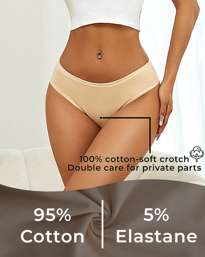 Finetoo 5 Pack Cotton Underwear for Women