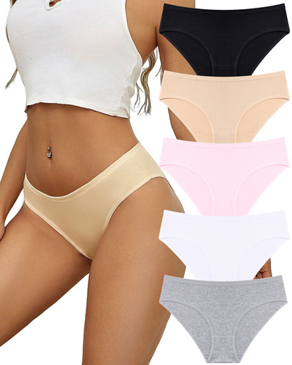Finetoo 5 Pack Cotton Underwear for Women