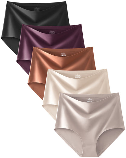 Finetoo 5 Pack High Waisted Seamless Underwear for Women Panties
