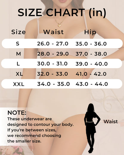 Finetoo 5 Pack High Waisted Seamless Underwear for Women