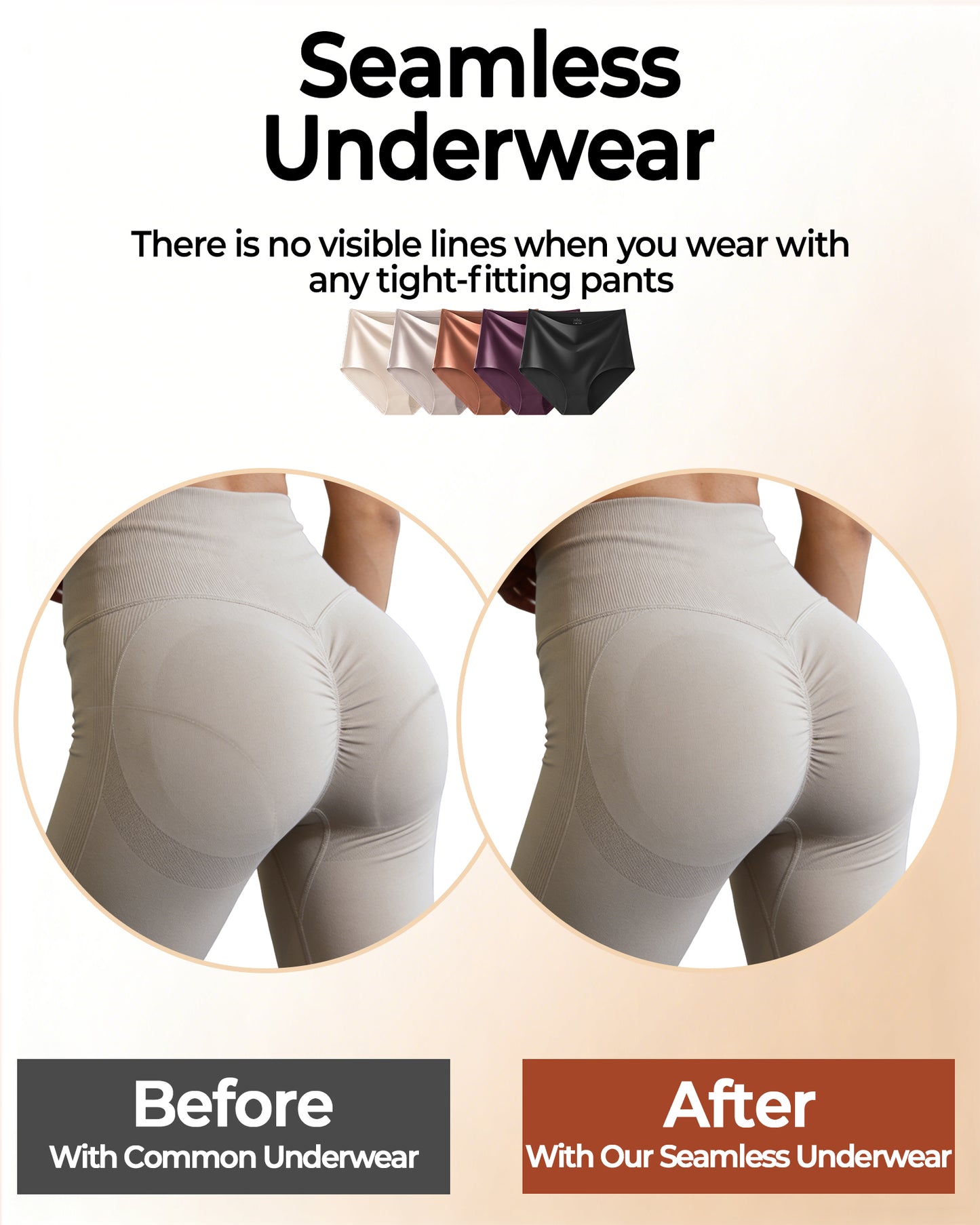 Finetoo 5 Pack High Waisted Seamless Underwear for Women Panties